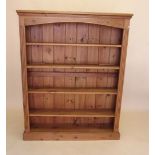 A pine open bookcase