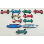 A selection of Dinky and Corgi racing cars