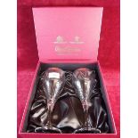 A pair of large Royal Brierley wine glasses - boxed