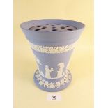 A Wedgwood Jasper ware vase and cover