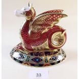 A Royal Crown Derby Wyvern paperweight No 548 - with original box and certificate