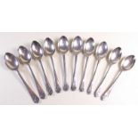 Ten hallmarked silver golf trophy teaspoons