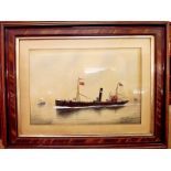 J Arnold - pair of gouache watercolours of two Steam Trawlers "ST Gibraltar with the Fleet North