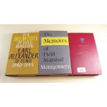 Three military books: Memoirs of FM Earl Alexander of Tunis, Memoirs of FM Montgomery 1958 and