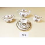 A miniature Coalport 'Ming Rose' part tea service