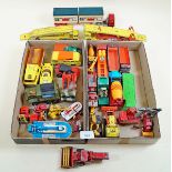 A group of Matchbox by Lesney vehicles including Daf car transporter, Scammel tractor and trailer,