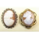 Two cameo brooches