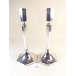 A pair of American silver candlesticks