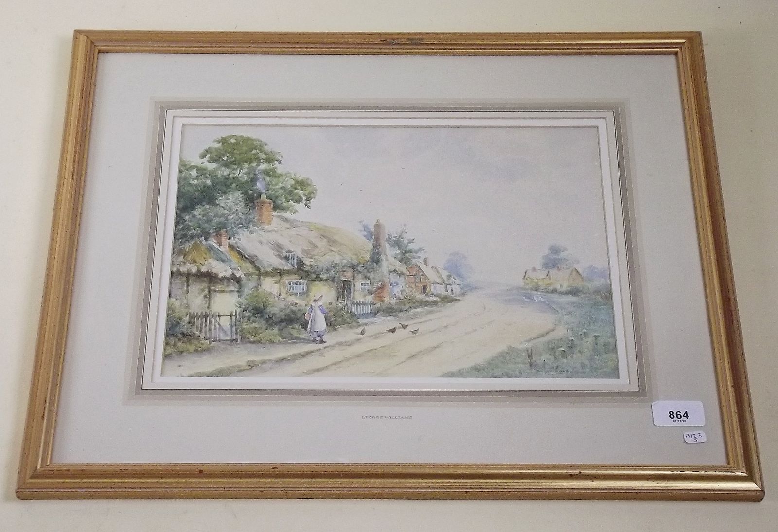 George Williams - watercolour cottage scene, late 19th century - 35 x 24cm, framed and glazed