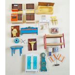 A collection of retro dolls house furniture