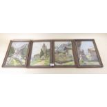 Four framed and glazed Swiss scene prints