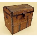 A small late 19th century dome top trunk by George Perry Trunkmaker, Dublin