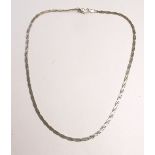A 9 carat gold flat link necklace - 7.4g
