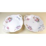Two Coalport 'June Time' fruit dishes decorated flowers