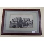 A Stevengraph of Kenilworth Castle, framed and glazed - 33 x 18cm