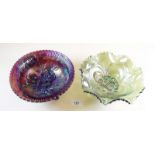 Two Carnival glass bowls