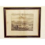A reproduction of 17th century map of Gloucester by Johannes Kip - framed and glazed