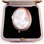 A gold mounted cameo brooch