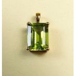 A peridot in gold mount