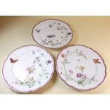 Three Victorian handpainted decorative plates