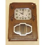 A French Art Deco clock with Westminster chime and key