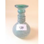 A green glass vase - 12cm high