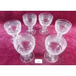 A set of six glass rummers