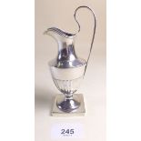 A Victorian silver ewer form cream jug - London 1890, 84g - 13cm tall