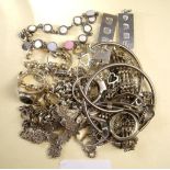 A selection of silver jewellery