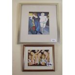 Two Beryl Cook prints