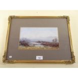 Watercolour - river landscape - framed and glazed - 15 x 24cm