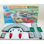 A Matchbox motorway set M2 - boxed by Lesney, two controllors, bridge, and springs - no cars