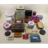 A box of vintage tins