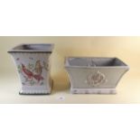 Two decorative pottery planters - tallest 20cm