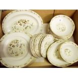 A Royal Doulton dinner service 'Mandalay' comprising: six small bowls, six large bowls, nine tea