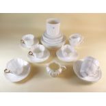 A group of Shelley, Foley etc white china part teasets