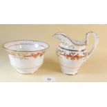 A Ridgway bone china jug and bowl c.1860