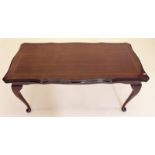 A mahogany reproduction coffee table