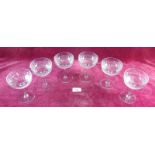 A set of six champagne flutes