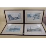 Louis Ward - set of four prints of Bristol Views - 28 x 40cm