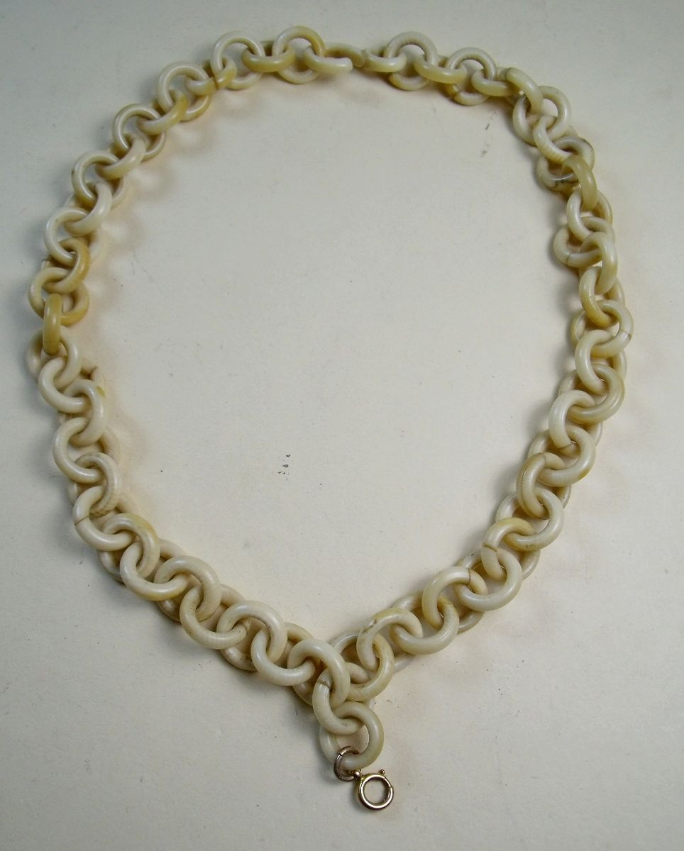 A Victorian ivory link necklace