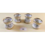Four egg cups/napkin rings decorated convolvulus c.1840