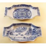 Two early 19th century blue and white Pearlware spoon rests c.1820