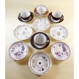 A collection of early 19th century tea wares including Meissen, Spode etc