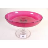 A ruby glass tazza - 14cm high