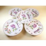 Five Herend hand painted plates
