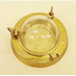 A large brass bulkhead light - 26cm dia