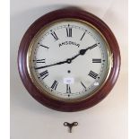 A reproduction Ansonia American Parliament wall clock - face 30cm dia