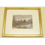 A Victorian watercolour river scene, 1899 - framed and glazed - 34x 24cm