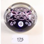 A Whitefriars facet cut millefiori paperweight - boxed